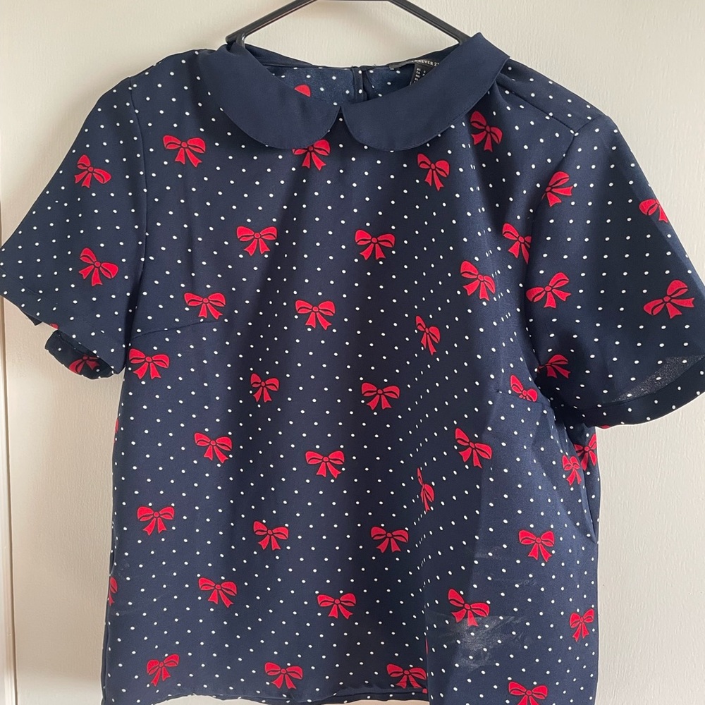 Blue Peterpan collar Blouse